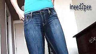 Asian Jasmine wetting her jeans pissing herself Porn Video