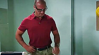 Busty August Ames fucks horny dude Sean Lawless in the store Porn Video