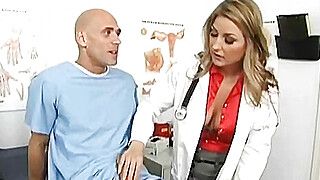 Lusty blonde doctor jerks off her patients big bone3r Porn Video