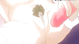 Hentai brunette masturbating with a vibrator Porn Video