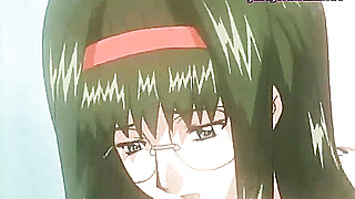 Hentai brunette masturbating with a vibrator Porn Video