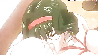 Hentai brunette masturbating with a vibrator Porn Video