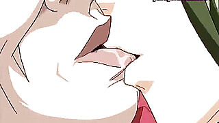 Hentai brunette masturbating with a vibrator Porn Video