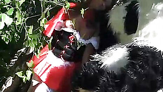 Little Red Riding Hood fucking with Panda in the wood Porn Video
