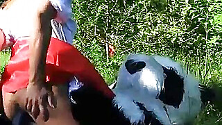 Little Red Riding Hood fucking with Panda in the wood Porn Video