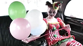 Gal in clown costume fucked by the driver for free fare Porn Video