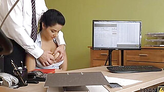 LOAN4K. Crazy sex on the desk in loan office for necessary