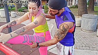 She is caught by a physical education teacher on a public street Porn Video