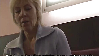 Old Czech mature lady convinced to fuck for POV video Porn Video