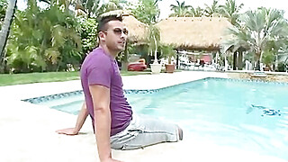 Big Black Cock Gets Gay Deepthroat By The Pool Porn Video