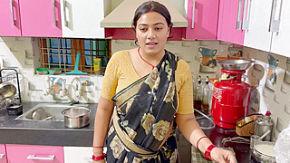 My lovely stepmother was cooking in the kitchen, father went to office then... Porn Video