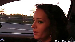 Taxi driver fucks sexy brunette babe in his car Porn Video