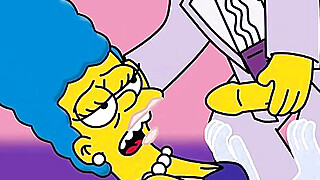 Hot Marge Simpson and Lois Griffin like sucking big dicks Porn Video