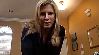 Dirty talking Blonde milf does a handjob till happy end Porn Video