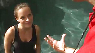 Teen Kari picked up in a pool and fucking Porn Video