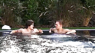 Petite teens fuck stepbrothers bigcock outdoor by the pool Porn Video