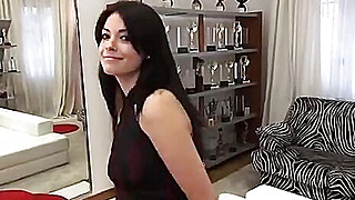 Beautiful petite brunette fly to Budapest for Rocco's big cock POV Porn Video