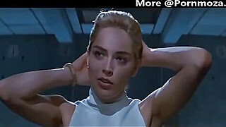 Sharon Stone spreads her legs in the famous movie scene Porn Video