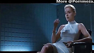 Sharon Stone spreads her legs in the famous movie scene Porn Video