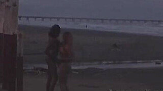 My wife's first time with another woman on the beach Porn Video