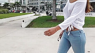 Hot MILF with big tits Downblouse in Public Porn Video