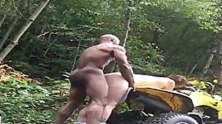 Redneck wife fucked by black bull out in the woods Porn Video