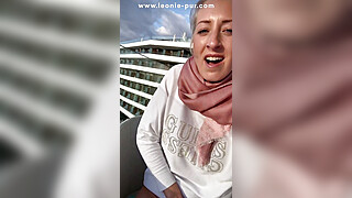 In Mallorca fingered to orgasm public on the hotel balcony Porn Video