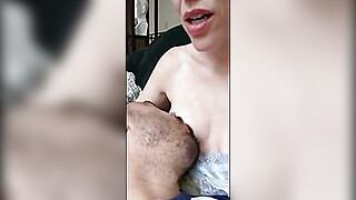 Wife gets double orgasm from breastfeeding her husband! Porn Video