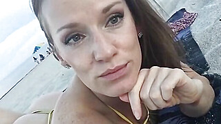 Hot Girl Shows Off in Micro Bikini In Public Porn Video