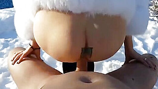 Dripped creampie onto snow Porn Video