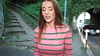 Pretty babe with natural tits gives up her pussy for some cash Porn Video