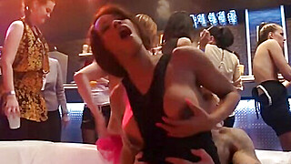 Hardcore party at night club turns into mad group sex orgy Porn Video