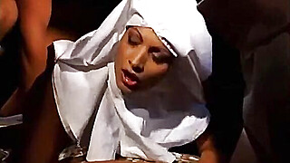 Nun has her uniform spunked on after being ass pounded Porn Video