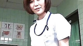Subtitles CFNM Japanese female doctor handjob Porn Video