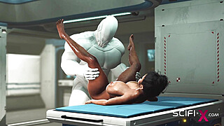 A hot black girl needs a huge cyborg cock in her ass Porn Video