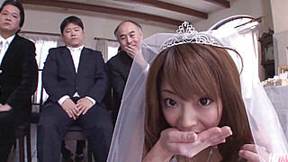 Japanese Bride Mirei Oomori Gets Gangbanged on Her Wedding Day