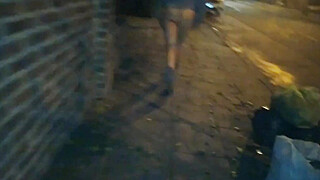 girl flashing naked in the street fucking in public voyeurs and caught by the... Porn Video