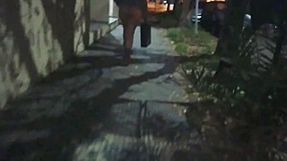 girl flashing naked in the street fucking in public voyeurs and caught by the... Porn Video