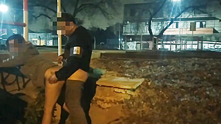 girl flashing naked in the street fucking in public voyeurs and caught by the... Porn Video