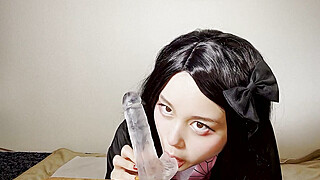 Japanese otaku girl masturbates in N*zuko costume. Porn Video