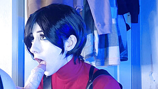 Ada wong uses Leon for sex, gives footjob and pounds big oiled ass Porn Video
