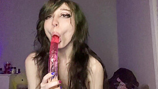 dumb emo spits n explores new gummy worm double dildo Porn Video