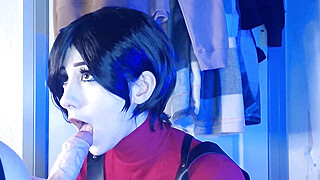 Ada wong uses Leon for sex, gives footjob and pounds big oiled ass Porn Video