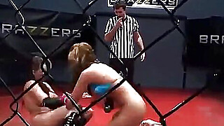 Busty lesbian sex go down on each other in ring Porn Video