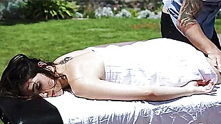 Outdoor massage ends with a happy ending hot fuck session Porn Video