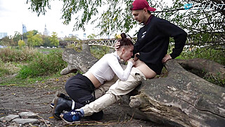 Public sex vlog deepthroat and unexpected pussy creampie Porn Video