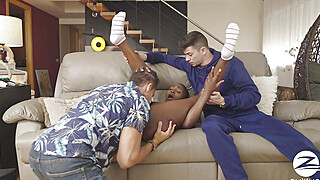 He let his friend watch him eat his girlfriend's pussy and he will REGRET... Porn Video
