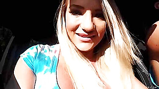 Sexy blonde gives an amazing blowjob to guy while driving Porn Video