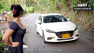 Girl gets Fucked Outdoors by a Big-dick Stranger - Danner Mendez and Iris Porn Video